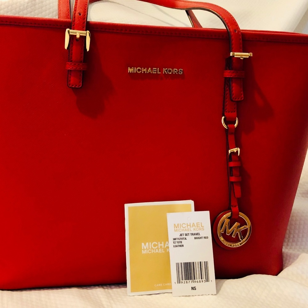 Michael Kors Jet Set Travel Tote Red